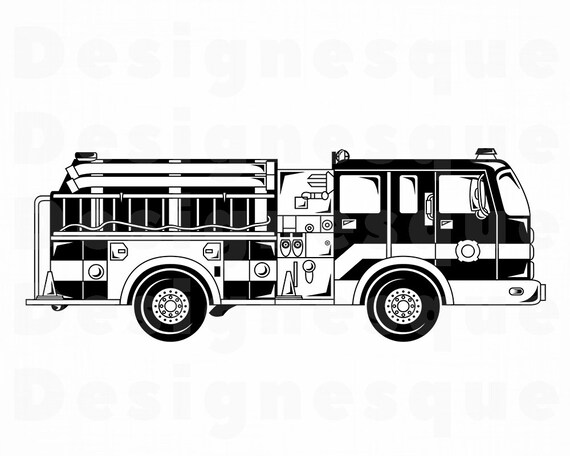Download Fire Truck 6 Svg Firetruck Svg Fire Engine Svg Fire Truck Clipart Fire Truck Files For Cricut Cut Files For Silhouette Dxf Png Eps