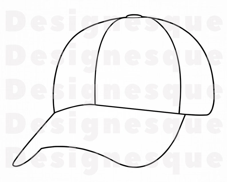 Baseball Cap Outline 8 SVG Baseball Cap SVG Hat Svg | Etsy