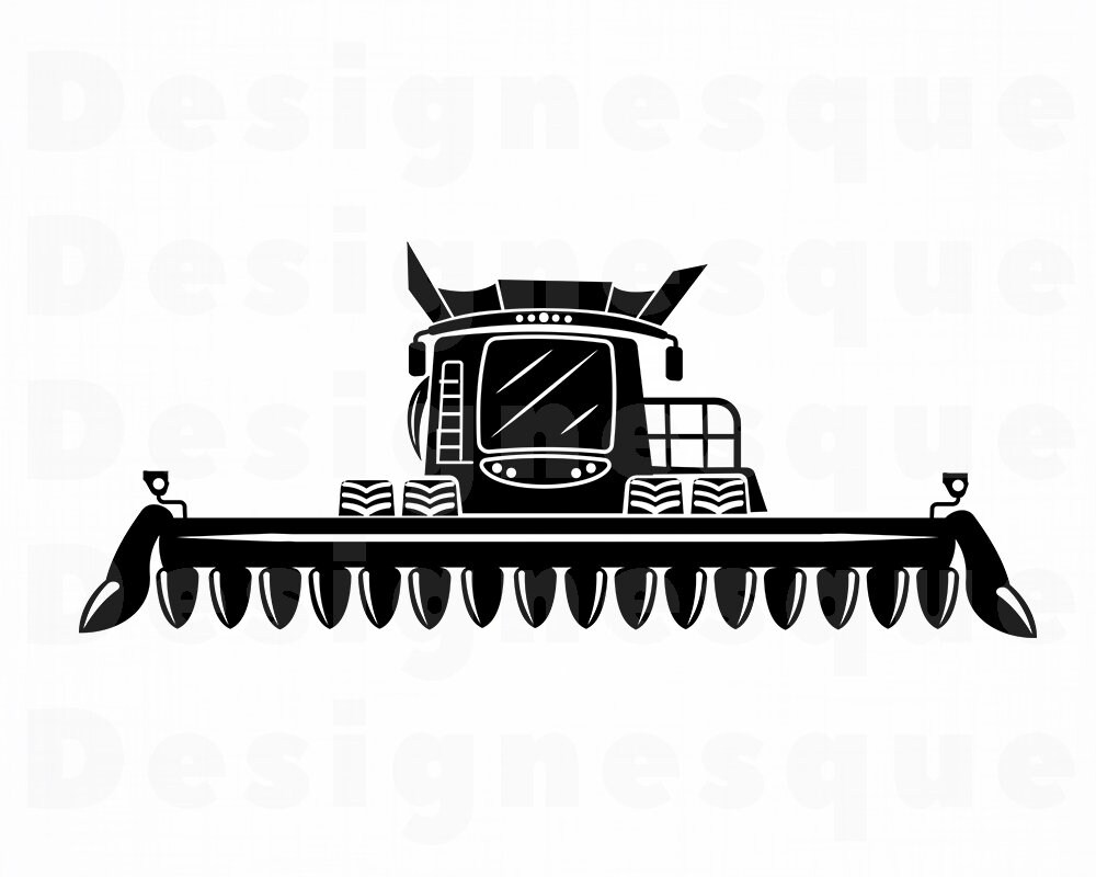combine clip corn svg head header harvester silhouette clipart dxf cut zoom clipground
