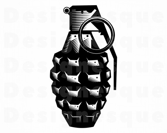 Hand Grenade Vector Grenade Files for Cricut Png,Eps Svg Dxf Clipart ...