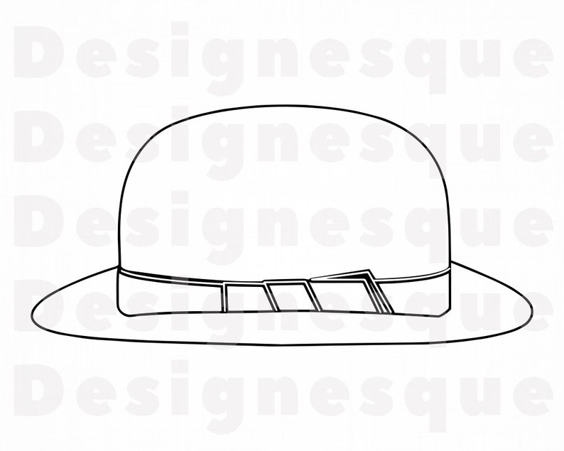 Fedora Hat Outline 2 SVG Fedora Hat SVG Hat Svg Fedora Hat Etsy
