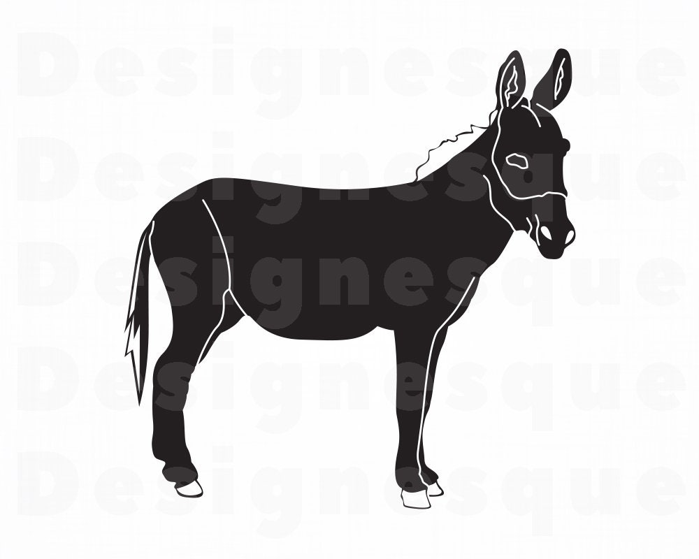 Eps Donkey #2 Svg Vector Donkey Clipart Mule Svg Donkey Cut Files Donkey Design Donkey Dxf Cricut Farm Animals Svg Donkey Png