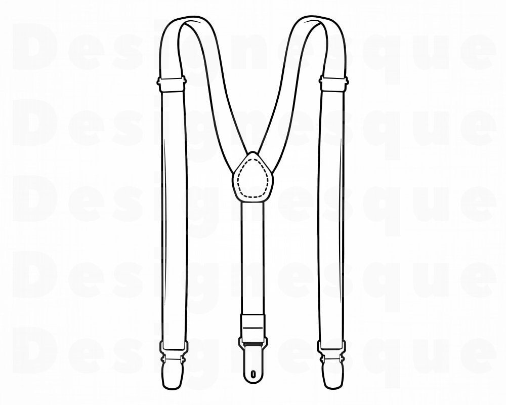 Suspenders Outline SVG Suspenders SVG Suspenders Clipart Etsy