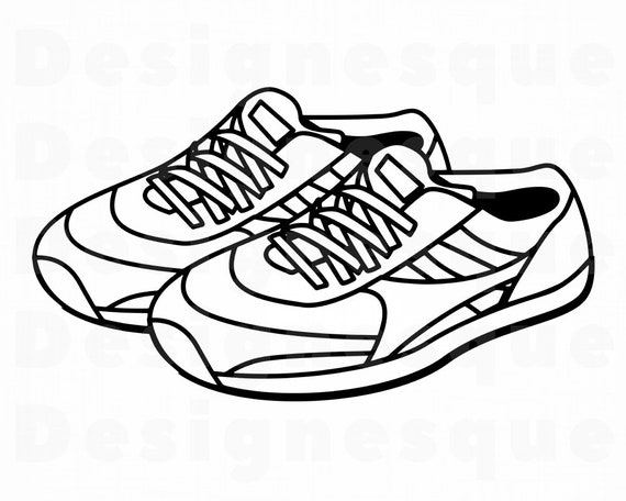 Sneakers Outline SVG Sneakers SVG Shoes SVG Sneakers | Etsy