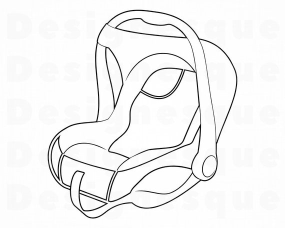 Download Baby Car Seat Outline 2 Svg Car Seat Svg Baby Seat Clipart Etsy