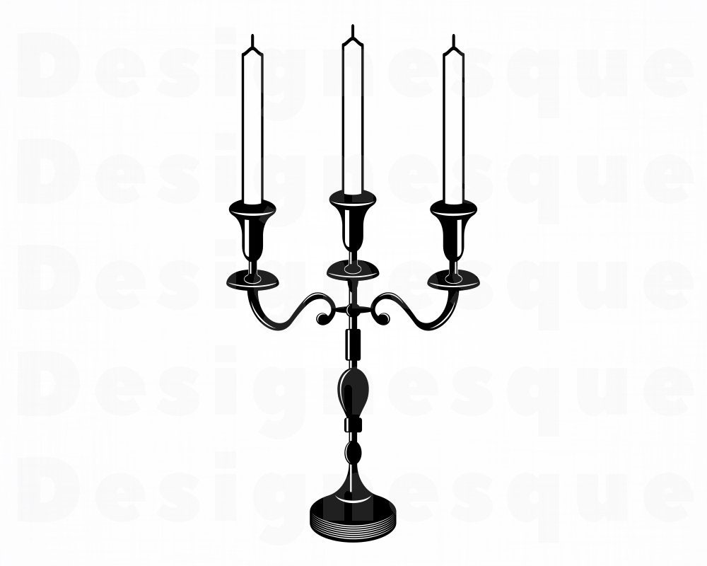 Eps Candlestick Holder SVG Clipart Candle Svg Candlestick Svg Png Cut Files For Silhouette Dxf