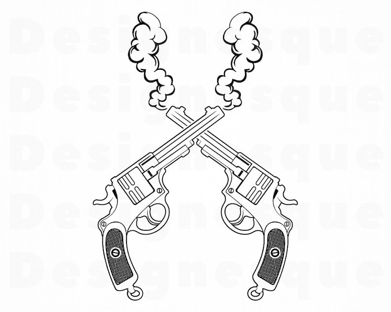Smoking Gun Logo 2 SVG Pistol Svg Gun Svg Revolver Svg | Etsy