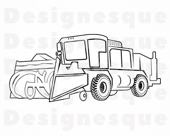 Snow Removal Truck Outline Svg Winter Svg Snow Plow Svg Etsy