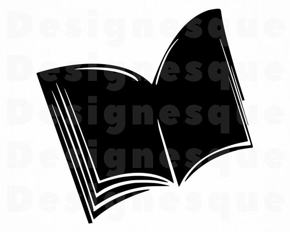 Download Open Book Svg Book Silhouette Book Clipart Book Files For Etsy