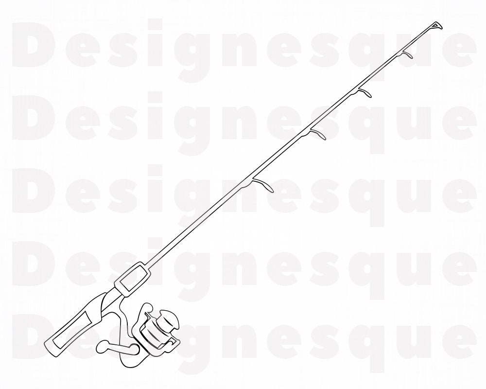 Fishing Rod Outline 2 SVG Fishing Rod Svg Fishing Svg Etsy