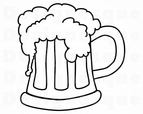 Download Beer Outline 2 Svg Beer Svg Beer Clipart Beer Files For Etsy