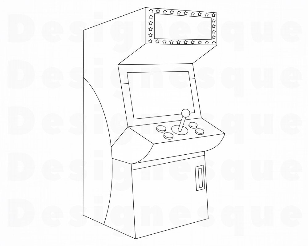 Arcade Outline SVG Arcade Clipart Arcade Files for Cricut | Etsy