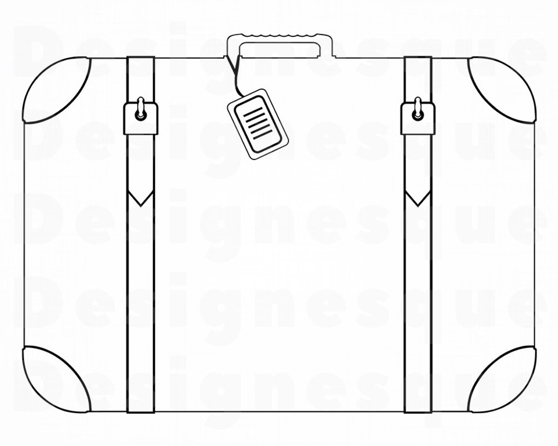 Koffer Umriss 4 SVG Gepäck Svg Koffer Clipart | Etsy