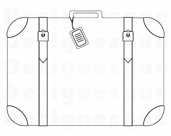 Suitcase Outline 4 SVG, Luggage Svg, Suitcase Clipart, Suitcase Files for Cricut, Suitcase Cut Files For Silhouette, Dxf, Png, Eps, Vector