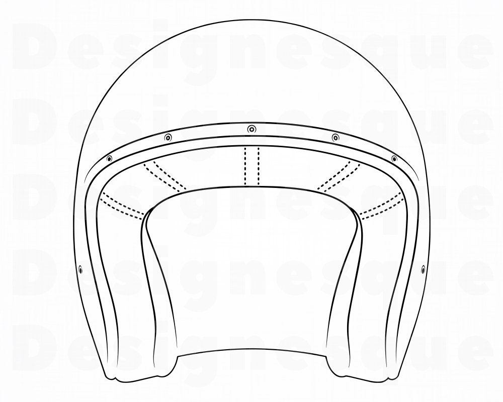 Motorcycle Helmet Outline 2 SVG Motorcycle Helmet Clipart Etsy
