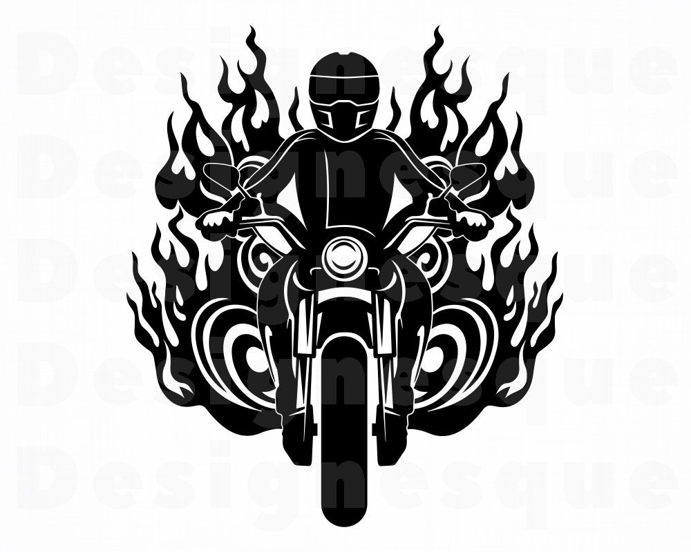 Flaming Motorcycle SVG Motorcycle SVG Motor Bike Svg Etsy