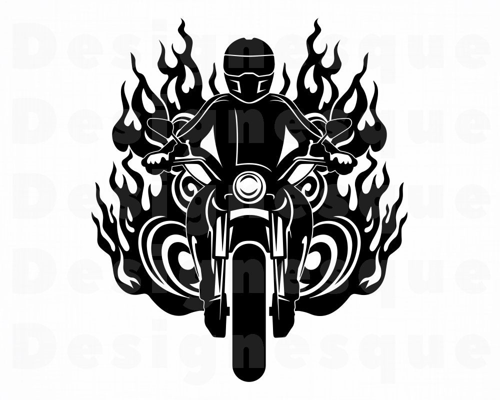 Flaming Motorcycle Svg Motorcycle Svg Motor Bike Svg Etsy