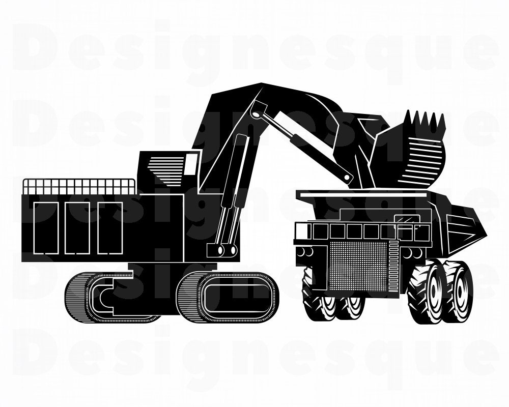 Download Excavator Dump Truck Svg Heavy Equipment Excavator Clipart Excavator Files For Cricut Cut Files For Silhouette Dxf Png Eps Vector