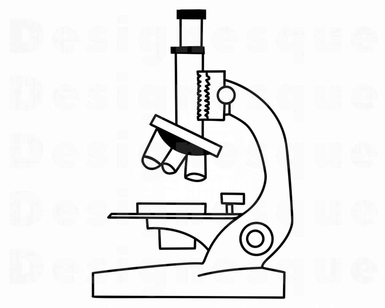 Microscope Outline SVG Microscope Svg Microscope Clipart Etsy