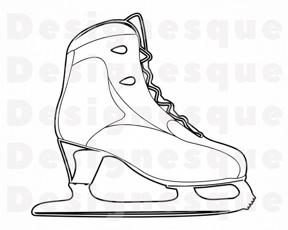 Download Ice Skate Outline 2 Svg Hockey Skate Svg Ice Skating Svg Etsy