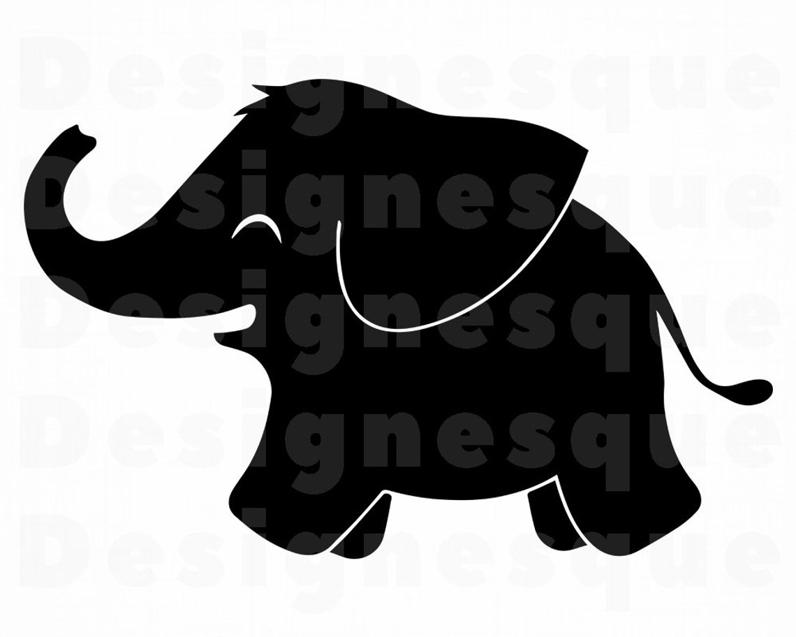 Cute Elephant SVG 2 Cute Elephant Clipart Cute Elephant | Etsy