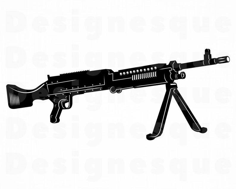 Download Machine Gun SVG Gun Svg Army Svg Machine Gun Clipart | Etsy