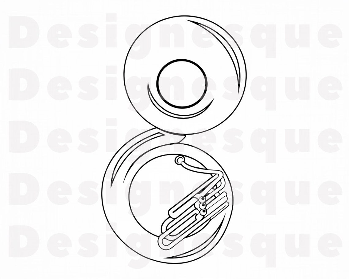Sousaphone Outline SVG Sousaphone Svg Sousaphone Clipart Etsy