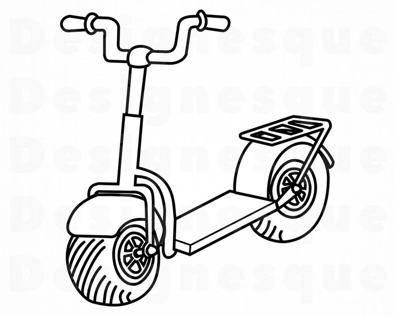 Scooter SVG Scooter Files for Cricut Eps Scooter Outline SVG Scooter