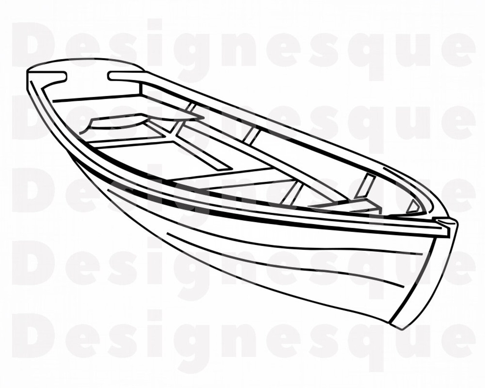 Boat Outline 2 SVG Fishing Svg Boat Clipart Boat Files for Etsy