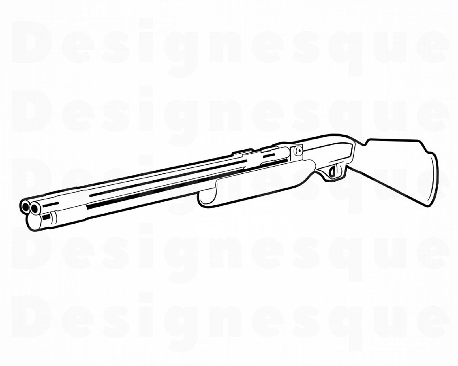 Double Barrel Shotgun Outline SVG Shotgun Svg Gun Svg Etsy