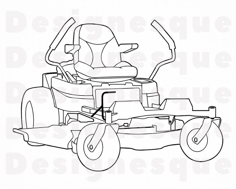 Zero Turn Lawn Mower Outline SVG Lawn Mower Svg Landscaping Etsy