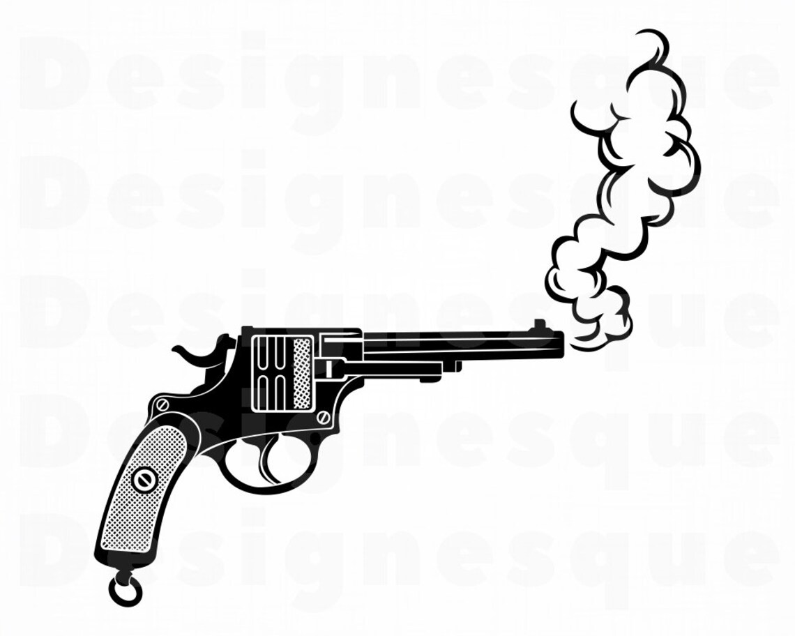 Smoking Gun SVG Pistol Svg Gun Svg Revolver Svg Gun Etsy