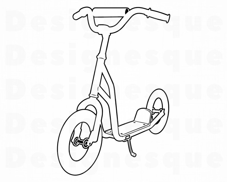 Kick Scooter Outline 2 SVG Kick Scooter SVG Scooter Svg | Etsy