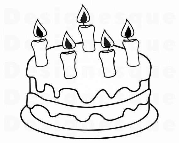 Download Cake 8 Svg Birthday Cake Svg Cake With Candles Cake Etsy