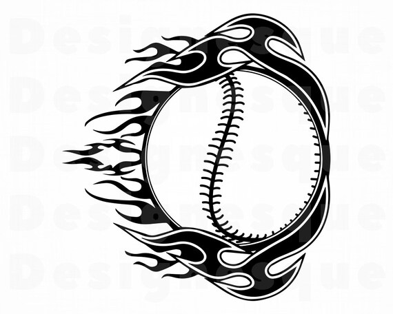 Download Flaming Baseball Svg Baseball Clipart Baseball Files For Etsy