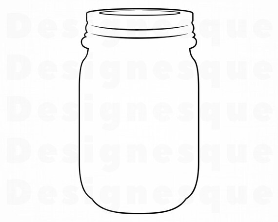 Download Mason Jar Outline 2 SVG Mason Jar Svg Mason Jar Clipart | Etsy