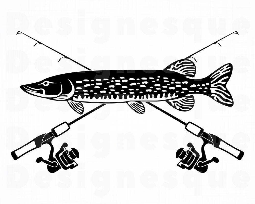 Northern Pike Fishing Svg Fishing Logo Svg Fish Svg Fishing Etsy