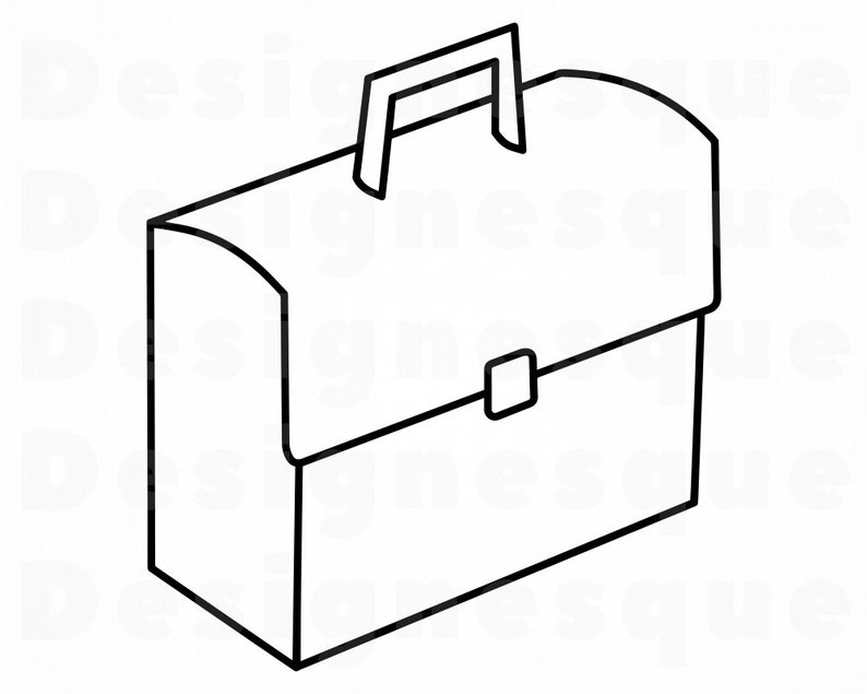 Briefcase Outline Svg Briefcase Svg Briefcase Clipart Etsy