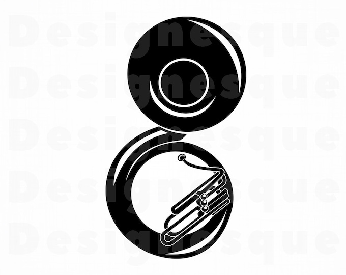 Sousaphone SVG, Sousaphone Clipart, Sousaphone Файлы для Cricut, Sousaphone Cut Ф...