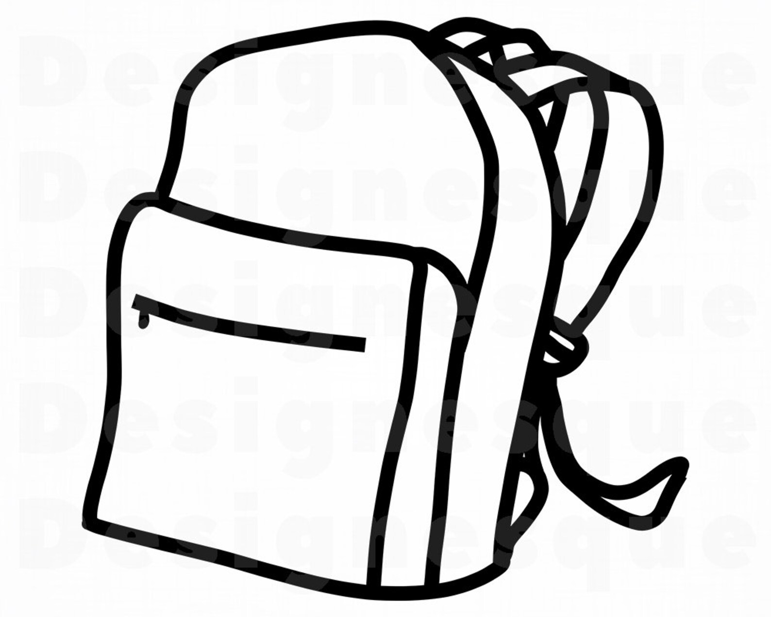 Backpack Outline 6 SVG Bookbag SVG School Knapsack Etsy