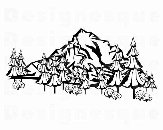 Mountain Forest Svg Mountain Svg Forest Svg Mountain Etsy