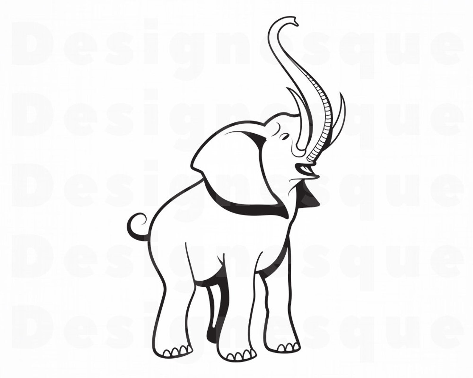 Elephant Outline 2 SVG Elephant SVG Elephant Outline Etsy India
