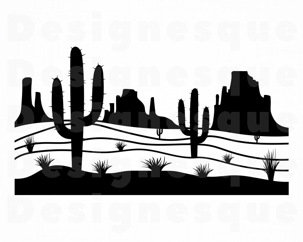Mojave Desert Svg Western Desert Landscape Svg Arizona | Etsy