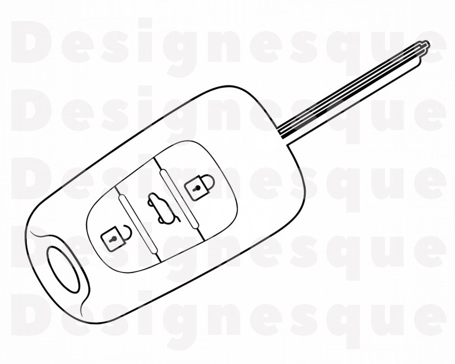 Car Key Outline SVG Car Key Clipart Car Key Files for Etsy