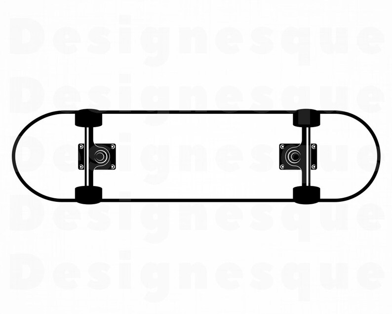 Cut Files For Silhouette Eps Png Skate Board Bottom SVG Vector Dxf Skate Board Clipart Skate Board Files for Cricut Skate Board Svg