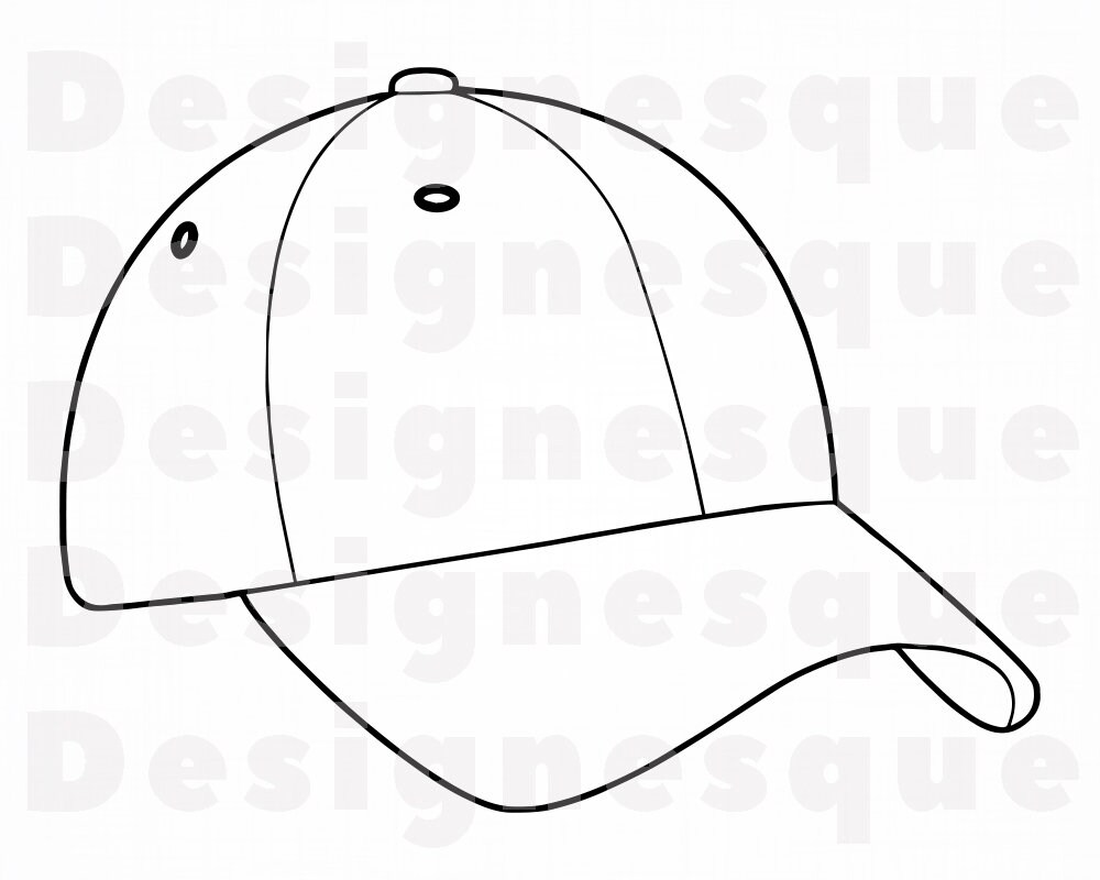 Baseball Cap Outline 9 SVG Baseball Cap SVG Hat Svg | Etsy