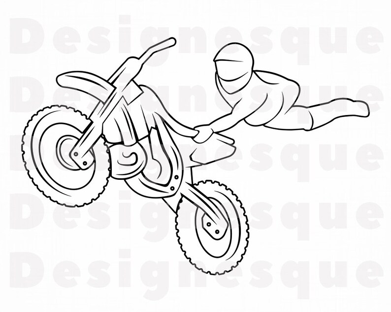 Freestyle Motocross Outline 11 SVG Dirt Bike Svg Stunt ...