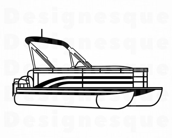 Pontoon Boat Outline SVG Pontoon Boat SVG Pontoon Boat | Etsy