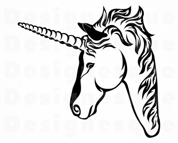 Unicorn Head Svg Unicorn Svg Unicorn Clipart Unicorn Files Etsy