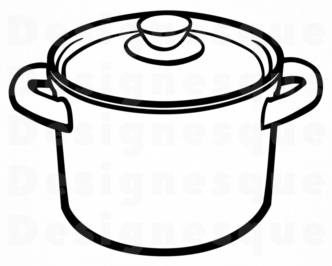 Cooking Pot Outline SVG Food Svg Cooking Pot Clipart Etsy